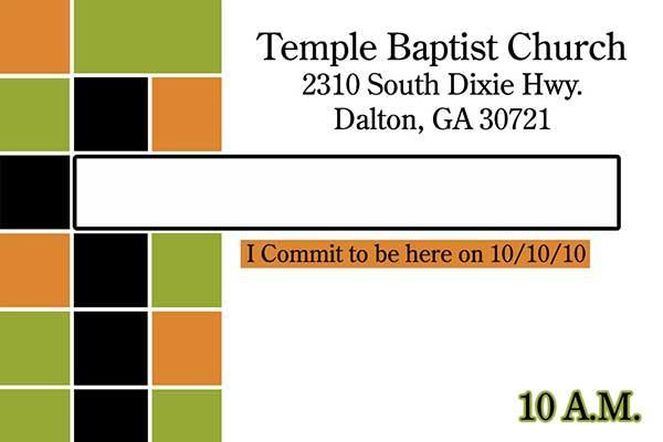 Back to Church Sunday Back to Church Sunday Commitment Card